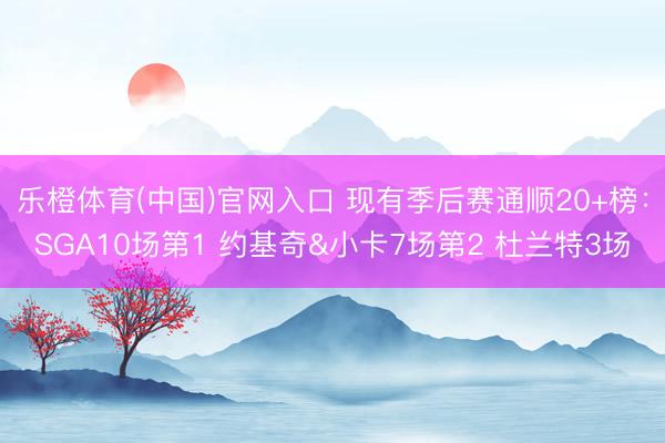 乐橙体育(中国)官网入口 现有季后赛通顺20+榜：SGA10场第1 约基奇&小卡7场第2 杜兰特3场