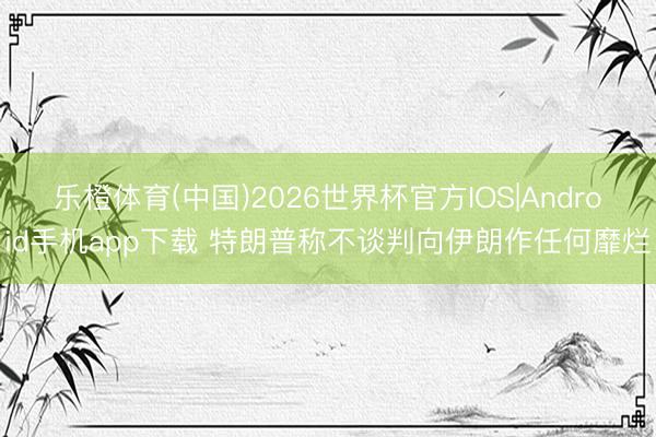 乐橙体育(中国)2026世界杯官方IOS|Android手机app下载 特朗普称不谈判向伊朗作任何靡烂