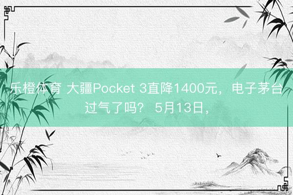 乐橙体育 大疆Pocket 3直降1400元，电子茅台过气了吗？ 5月13日，