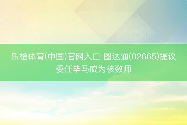 乐橙体育(中国)官网入口 图达通(02665)提议委任毕马威为核数师