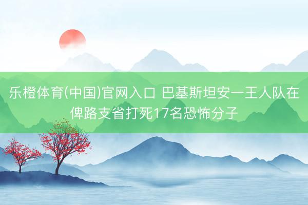 乐橙体育(中国)官网入口 巴基斯坦安一王人队在俾路支省打死17名恐怖分子