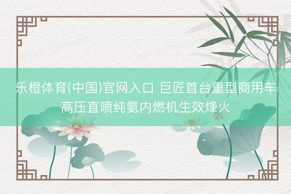 乐橙体育(中国)官网入口 巨匠首台重型商用车高压直喷纯氨内燃机生效烽火