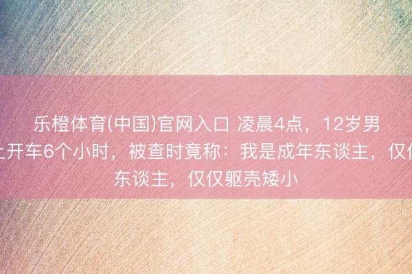 乐橙体育(中国)官网入口 凌晨4点，12岁男孩在高速上开车6个小时，被查时竟称：我是成年东谈主，仅仅躯壳矮小